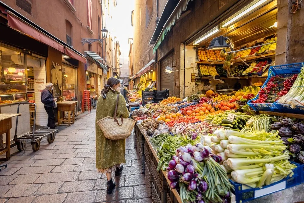 View in Bologna's Quadrilatero Market
