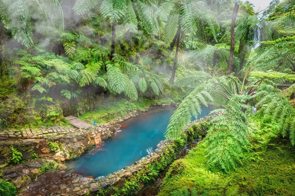 View in Caldeira Velha Hot Springs