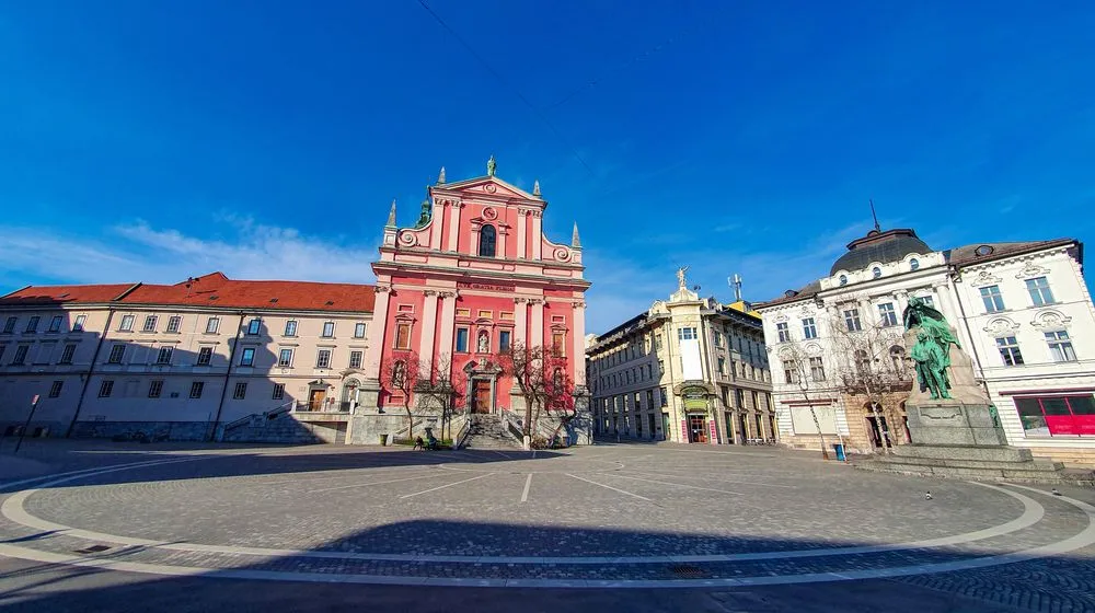 View in Ljubljana, Prešeren Square