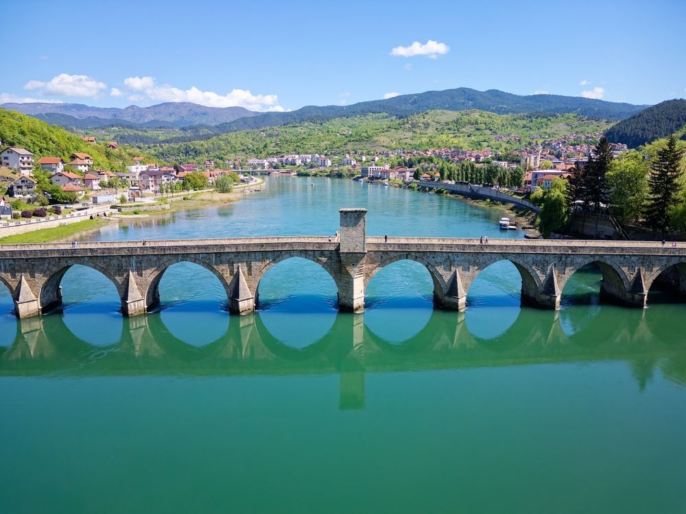 View in Mehmed Paša Sokolović Bridge, Višegrad