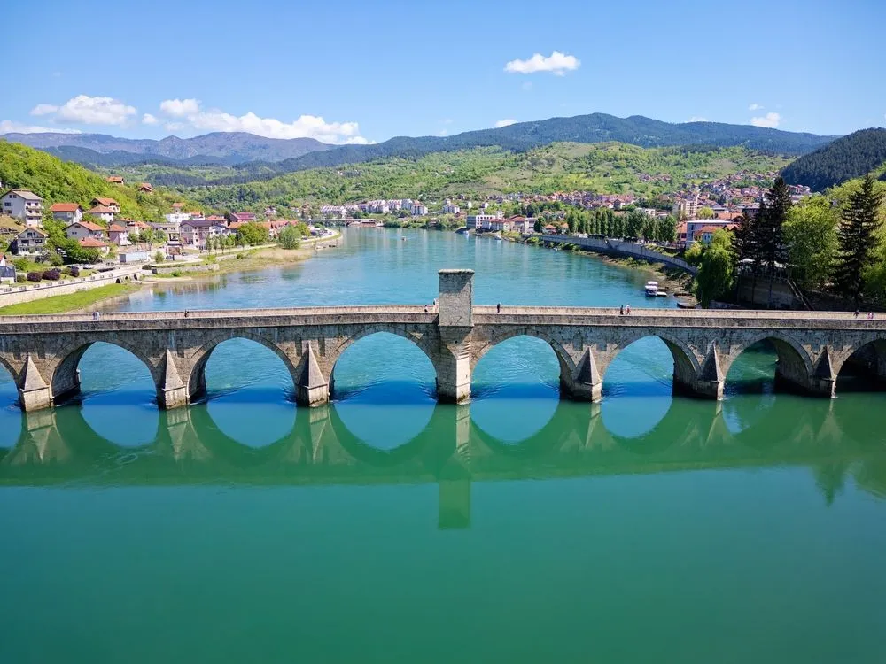 View in Mehmed Paša Sokolović Bridge, Višegrad