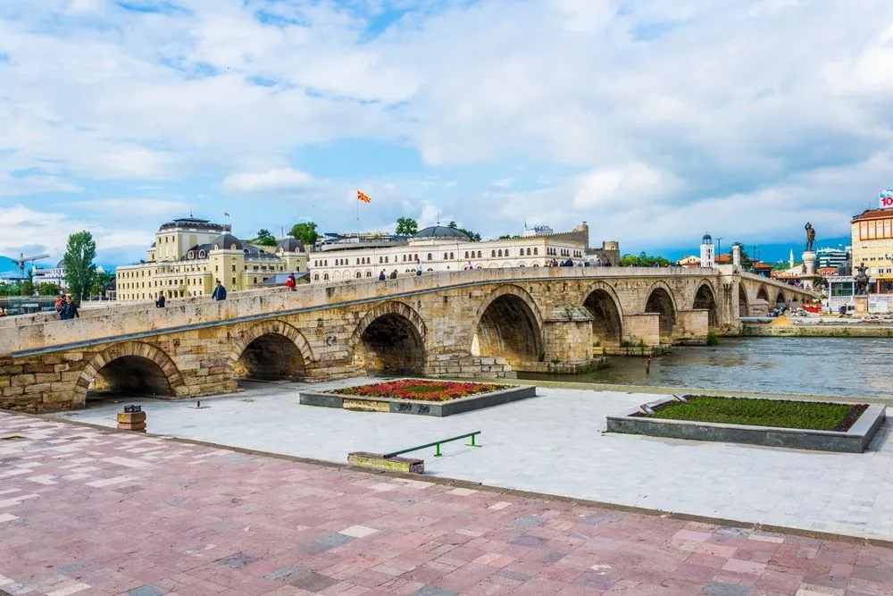 View in Skopje Stone Bridge