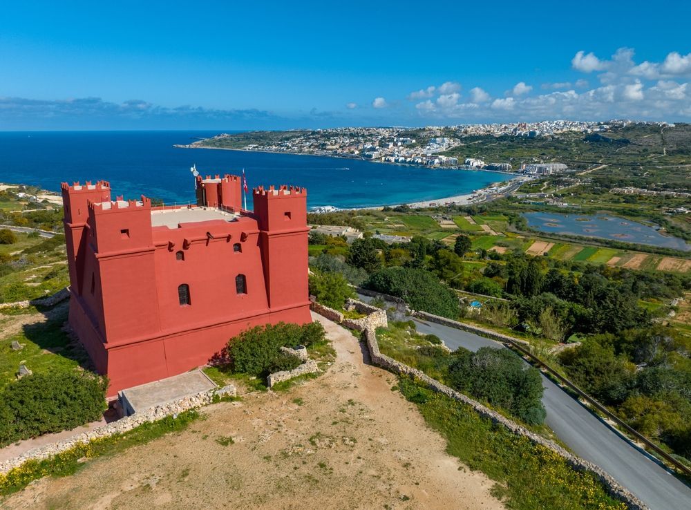 View in The Red Tower & Marfa Ridge Comino Viewpoint